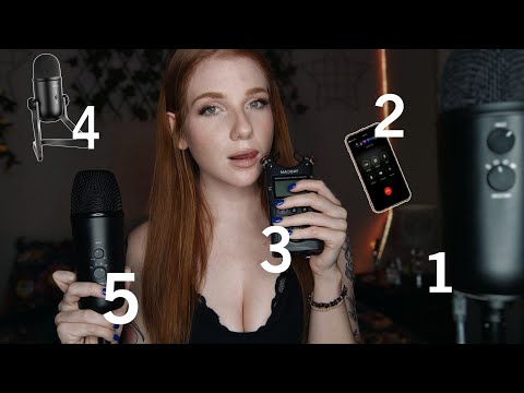 ASMR | Mouth Sounds with FIVE Different Mics ✨🖤 Which one is your favourite? 👀