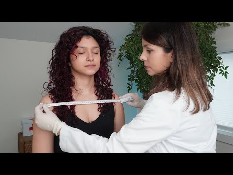 ASMR Real Person Head to Toe Assessment | Calming Physical Exam Eyes, Back Measuring