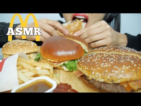 ASMR McDonalds (Big Mac, Mozarella Chrispy Chicken, Bacon Angus Burger) EATING SOUNDS | SAS-ASMR