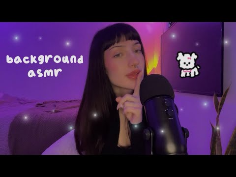 [1h] inaudible whispering, body triggers, fabric scratching♡ background asmr for sleep, study, etc