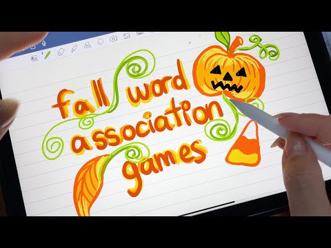 iPad ASMR 🎃 Fall Word Association Games 🍁 Word Unscramble, Find the Word That Doesn't Belong etc...