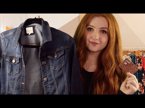 ASMR Clothing Store Cashier Roleplay (Typing, Fabric Sounds, Soft Spoken)