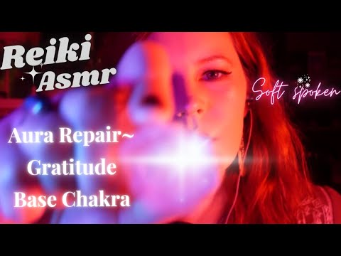 ✨🌧️🌳Reiki ASMR| Aura Repair-Root Chakra Balance~Healing abundance/lack mentality, Grounding