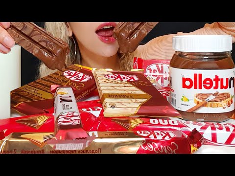 ASMR Kit-Kat & Nutella (Chocolate Bars Eating Sounds) Oli ASMR 먹방