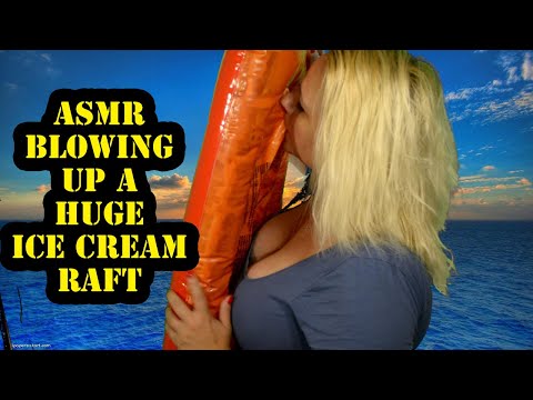 [ASMR] Blowing up Huge inflatable Ice cream Raft