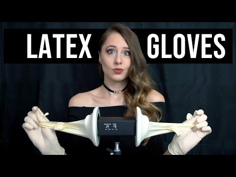 ASMR Playing with Latex Gloves Sounds no Talking (Ear Cupping, Tapping, Glove Try on)