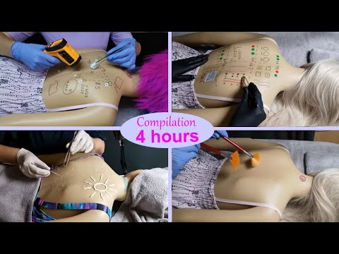ASMR Medical Back Exams & Drawing on Mannequin ~ Compilation 4 hours (requested)