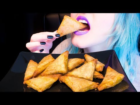 ASMR: Super Crunchy Deep-Fried Samosas | Indian Snack ~ Relaxing Eating Sounds [No Talking|V] 😻