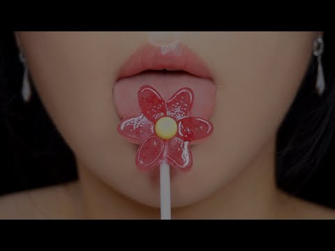 [ASMR] Flower Lollipop Eating Mouth Sounds 꽃 막대사탕 이팅 입소리