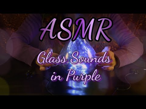 ASMR NO TALKING: Glass Sounds in Purple 💜🔮 | BINAURAL Clinking + Tapping | Colour Triggers 6