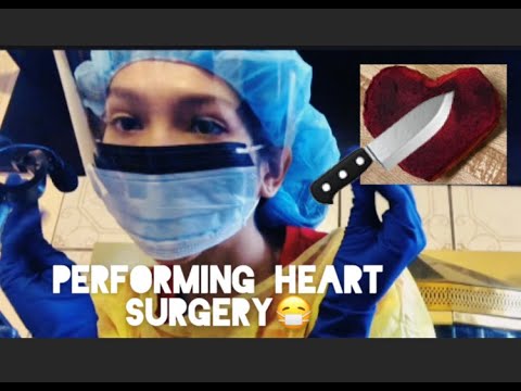 Performing HEART SURGERY on an APPLE🔪🍎 [ASMR~gloves, mask, knives, crunchy noises🔪👂]