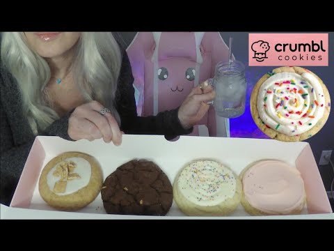 ASMR CRUMBL Cookies Eat with Me | Taste Test & Review | Whispered Ramble