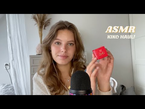 ASMR Kiko cosmetics haul! (tapping, scratching, crinkles, unboxing, makeup triggers)