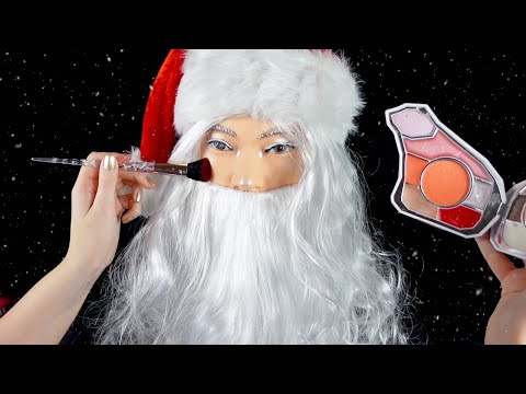 ASMR Doing Santa’s Makeup and Hair 🎅🏼 Whispered
