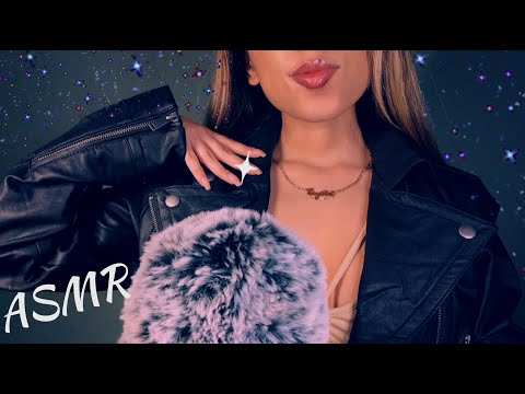 ASMR 💅🏼The Tingliest Leather Jacket! (Long Nails) 🧥