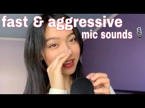 ASMR fast & aggressive mic scratching rubbing tapping 🤚🏼