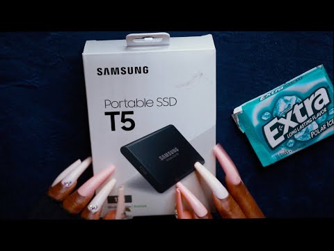 SAMSUNG  PORTABLE SSD T5 UNBOXING ASMR CHEWING GUM