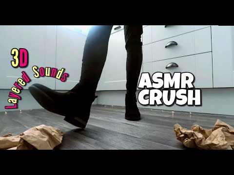 ASMR: Walking Around You & Crushing Paper 👢 (Binaural, Layered Sounds) [No Talking]