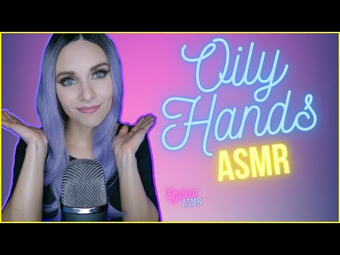 ASMR Oily hands massage, repetitive hand movements, nails, smiles and eye contact. (No talking)