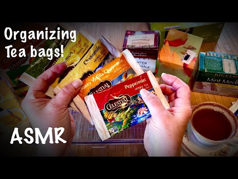 ASMR Organizing Tea Bags! (No talking) Paper & plastic crinkles~ tea bag arranging in compartments.