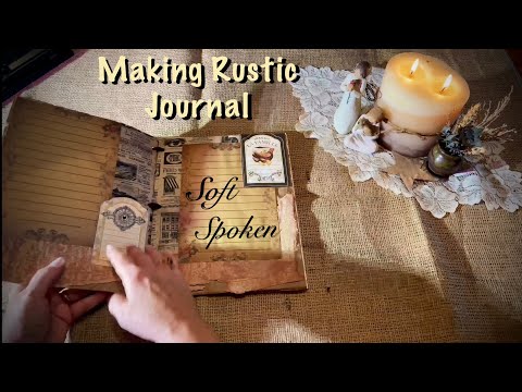 ASMR Vintage/rustic journal craft (Soft Spoken) Paper & birchbark crinkles. No talking version tom.