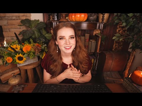 ASMR Mahogany Lodge Hotel Check In (typing, crackling fire)