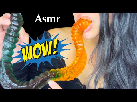 Asmr Eating a Giant Gummy Worm No Talking