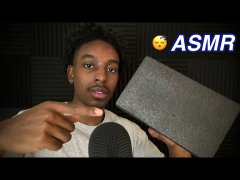 [ASMR] soft styrofoam tapping and gum chewing for sleep/relaxation