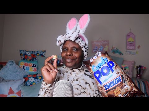 SNICKERS CANDY POPCORN ASMR EATING SOUNDS