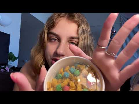 ASMR tapping on snacks 🍩 whispering and some crinkles