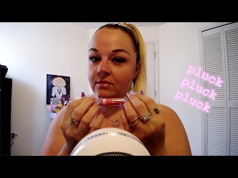 ASMR Inaudible Whispers | Plucking Negative Energy | Mouth Sounds | Applying Lip Gloss