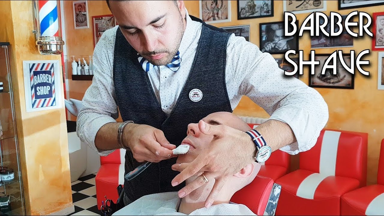 4k 💈 Face Shave with Massage - Old School Italian Barber - ASMR sounds