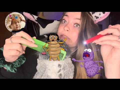 ASMR| Lice Check Roleplay (plucking, mouth sounds, brushing, etc)