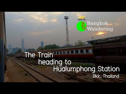 #ASMR [4K ] #bangkokwandering The Train heading to Hualumphong Grand Station