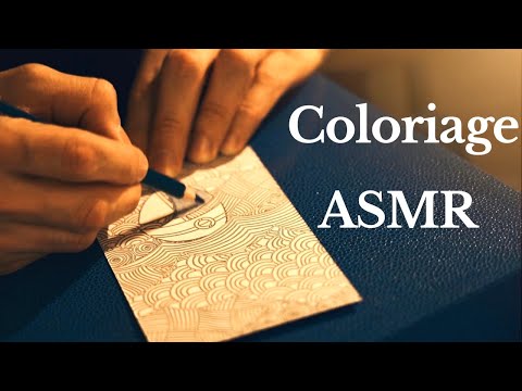 ASMR | Je COLORIE en BLEU ASMR  (12 nuances de bleu)