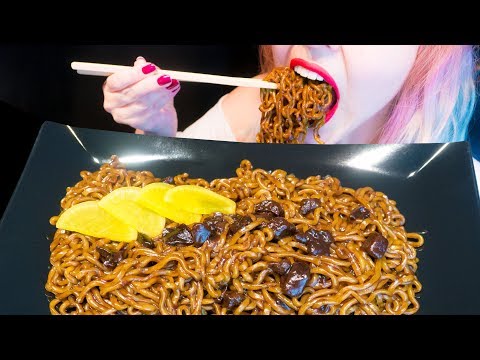 ASMR: Finally Jjajangmyeon! Korean Black Bean Noodles | Big Bites Messy ~ Relaxing [No Talking|V] 😻