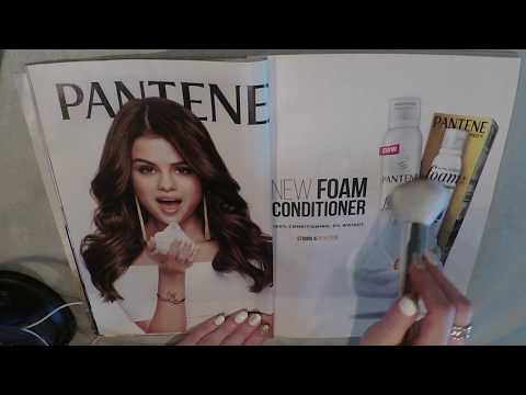 ASMR Magazine Flip Through With Gum, Whisper & Brush. Glamour.