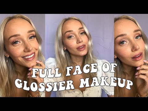 ASMR FULL FACE GLOSSIER MAKEUP! Whispers, Soft Speaking, Lid Sounds, Tapping, Lip Gloss