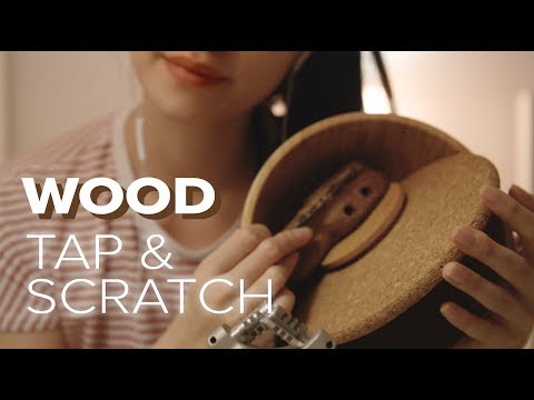 ASMR No Talking Wooden Objects Tapping and Scratching ( Cork, Bowl, Lid, Block)