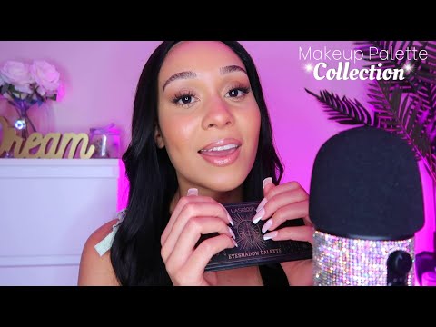 ASMR Palette Collection | Relaxing Show and tell 💜Tapping, Whispers Makeup ASMR