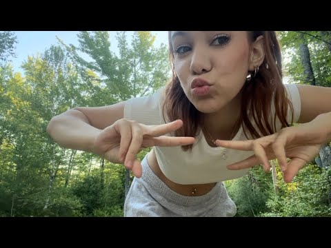 ASMR OUTSIDE| Lotss of hand movements, vortex, brush sounds, tapping and walking sounds
