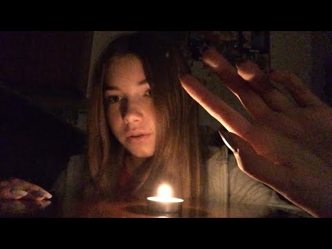 ASMR lighting candles (fire cracking and tongue clicking)