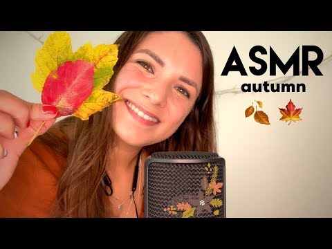 ASMR ❥ INDIAN SUMMER 🍁(Tracing Leaves, Mic Scratching, Whispering, Tapping...)