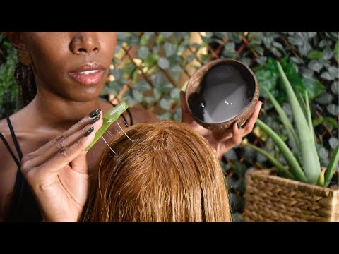 ASMR INTENSE Aloe GEL Treatment, COCONUT Shampoo, Scalp Inspection & Hair Wash