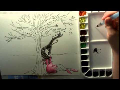 ASMR - Art with Lily 3 - Binaural Pen and Watercolor - Soft Spoken