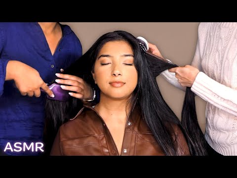 ASMR 💆‍♀️Twice the Pampering, Double the Relaxation 💗 Hair Brushing & Scalp Massage 😌