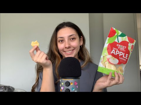 ASMR Eating Dried Apple Wedges (Surprisingly SUPER tingly) | Whispered