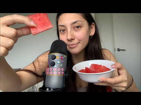 ASMR Eating Cold, Crispy & Juicy Watermelon 🍉 | Whispered