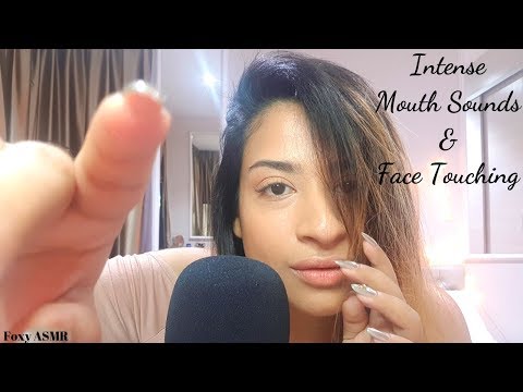 ASMR Sensitive Mouth Sounds | Face touching & Finger fluttering