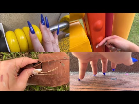 ASMR fast tapping and scratching around the playground with @MoryASMR ( public asmr )